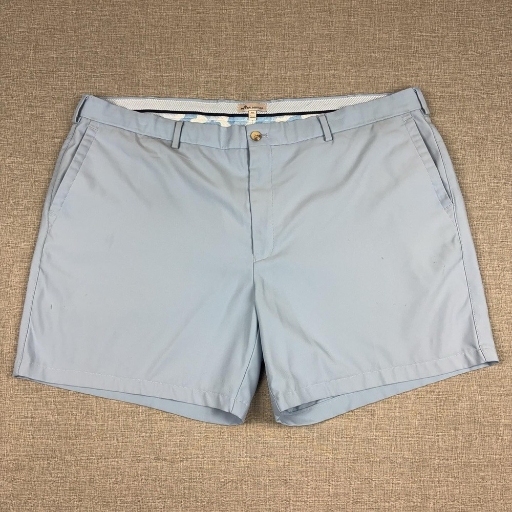 Peter Millar Salem Shorts Mens 44 Blue Performance Golf Stretch Flat Front